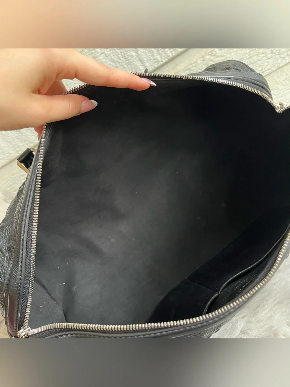 LOUIS VUITTON Black Leather Revelation Neo Papillon GM Boston Y2K Tote Bag